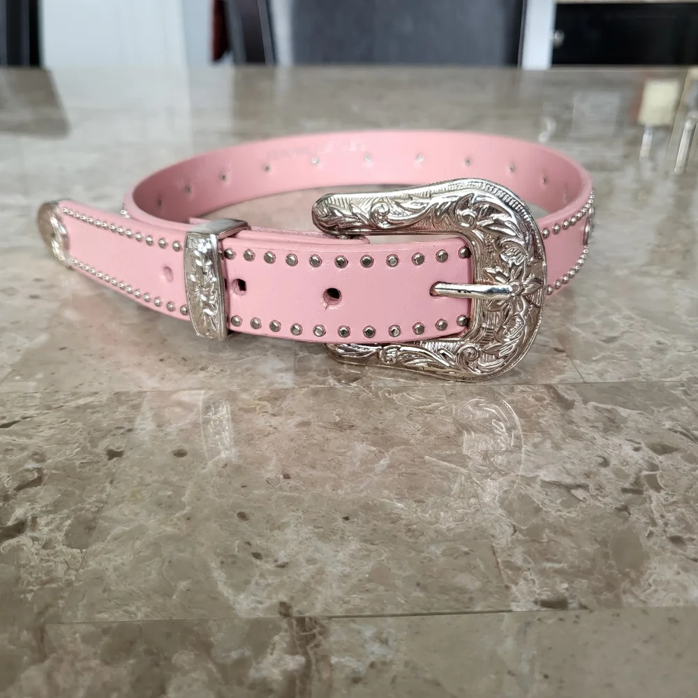 Nocona Girl's Pink Rhinestone And Stud Belt Style- N4420430